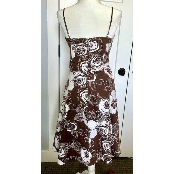 Ruby Rox Vintage Style Dress Brown Floral Print Sundress Pinup 1950s style SZ 13 - Picture 4 of 5